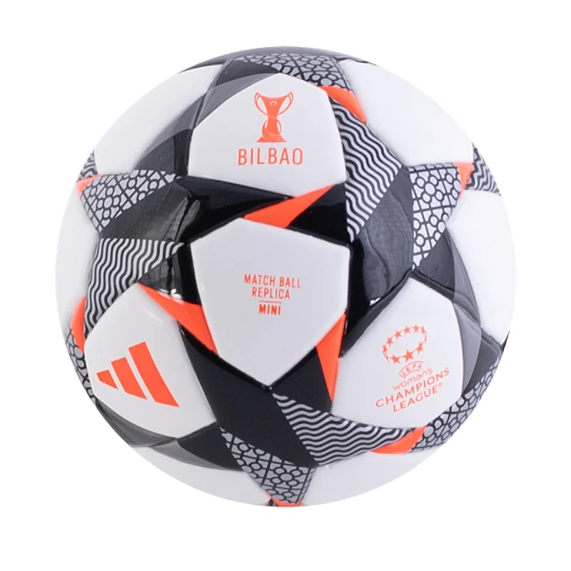 Football With Birthday Themes-adidas Womens Uefa Champions League Mini Ball 23/24 (White/Black/Solar Red)