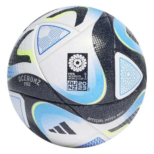 Football With Limited Editions-Adidas Women's OCEANUZ World Cup Pro Official Match Ball 2023 (White/Collegiate Navy/Bold Blue)