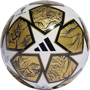 Football With Modern Grip-Adidas Champions League Club Soccer Ball 2024- GOLD/BLACK-WHITE