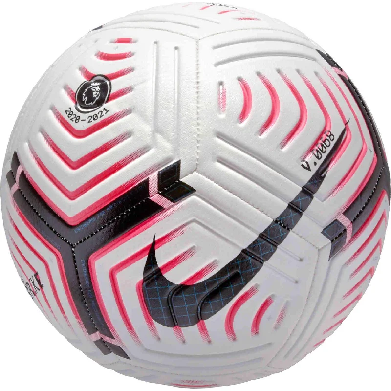 Football With Pre-Inflated Design-NIKE PREMIER LEAGUE STRIKE BALL-WHITE/LASER CRIMSON/BLACK