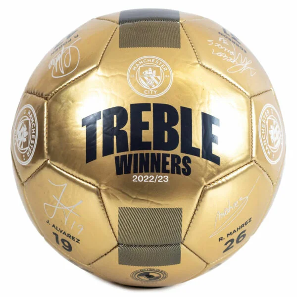 Football For Warm-Ups-Manchester City FC Treble Winners Sig Football