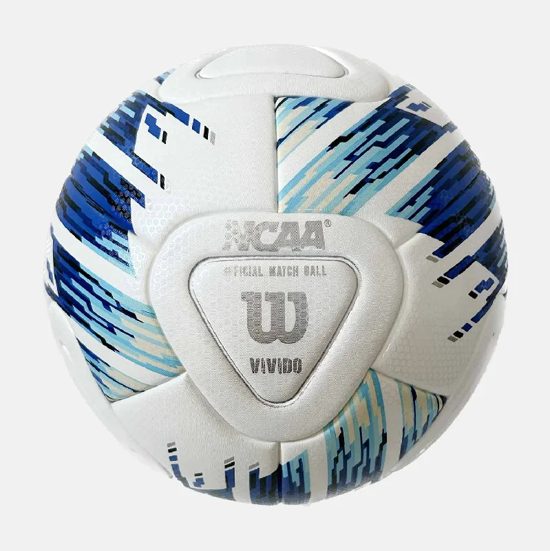 Football With Rugged Exterior-NCAA Vivido Match Soccer Ball, White/Blue