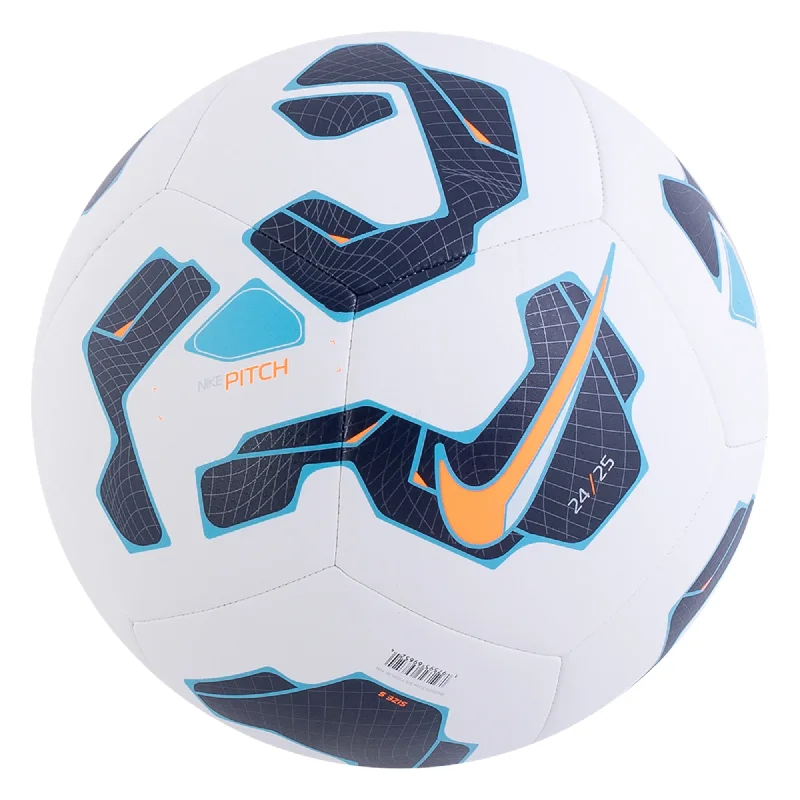 Football With Quick Play-Nike Pitch Ball 24/25 (White/Blackened Blue)