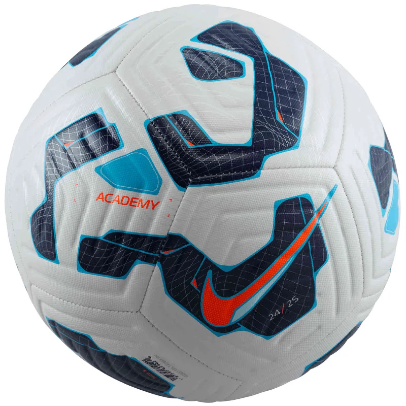 Football With Agility Boost-Nike Academy Ball 24/25 (White/Blackened Blue/Hyper Crimson)