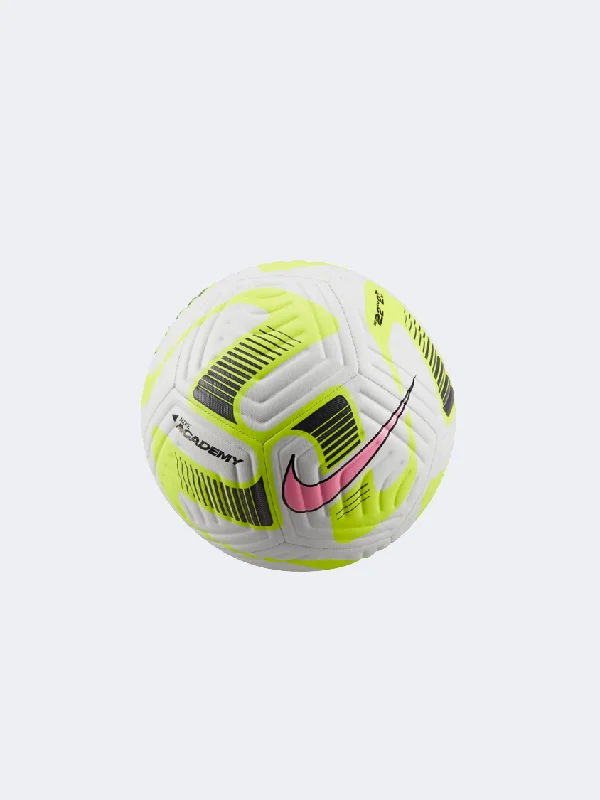 Football For Advanced Plays-Nike Academy Unisex Football Ball White/Volt/Pink