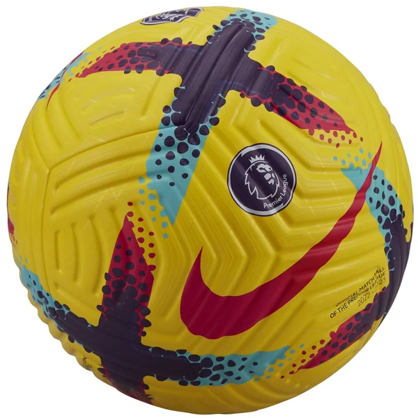 Football With Celebration Art-Nike Premier League Flight Ball (Yellow/Purple)