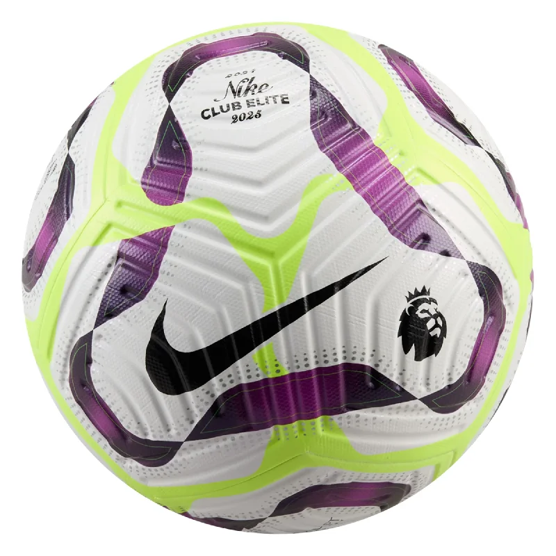 Football With Retro Panels-Nike Premier League Club Elite Ball 24/25 (White/Bold Berry)