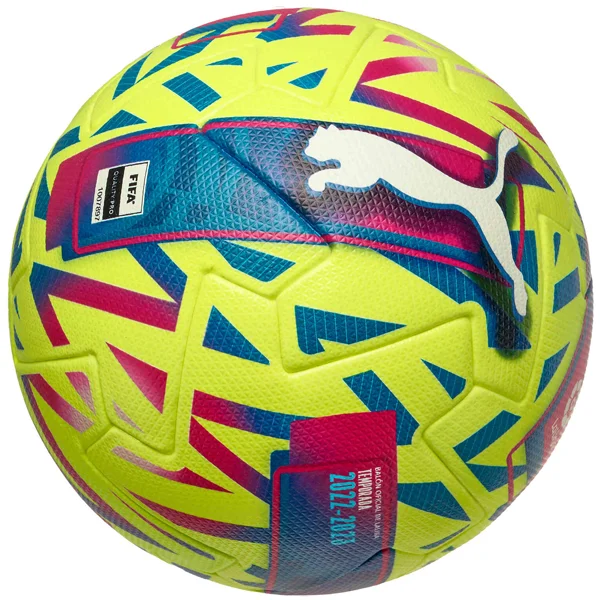 Football For Sweat Resistance-Puma Orbita La Liga FIFA Pro Official Match Ball (Lemon Tonic/Beetroot Purple)