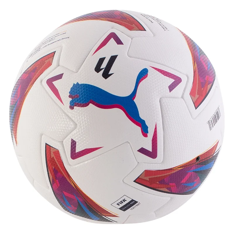 Football With Slow Kicks-Puma Orbita La Liga FIFA Pro Official Match Ball (Puma White/Multi)