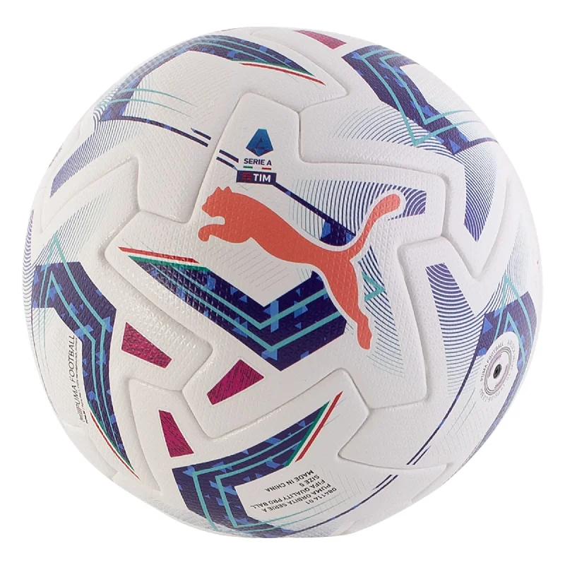 Football With Fast Passes-Puma Orbita Serie A FIFA Pro Match Ball 23/24 (Puma White/Blue Glimmer)