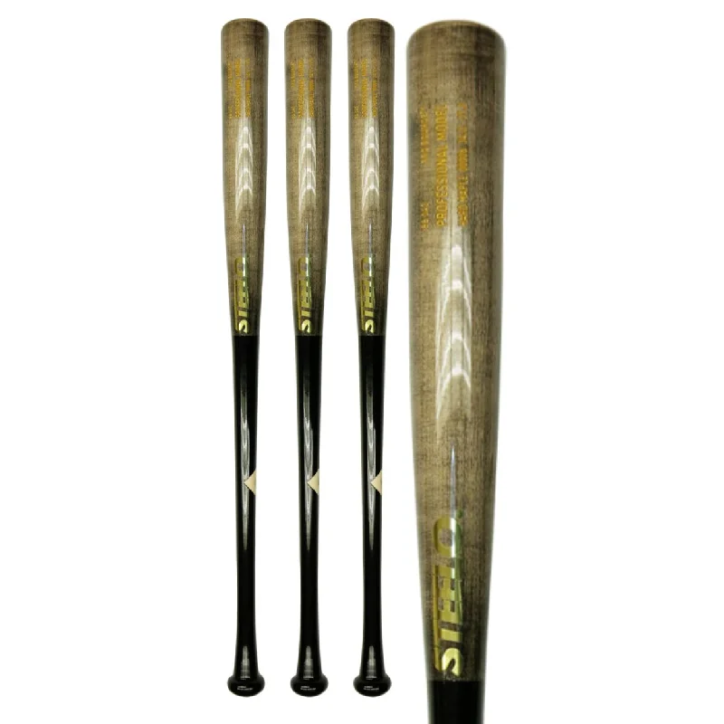 Baseball Bat With Stylish Look-3-Pack Pro Bounce™ 043 Maple Baseball Bat - Black/Smoke