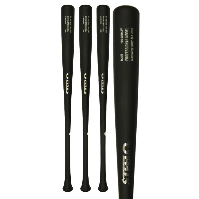 Baseball Bat With MLB Logos-3-Pack Pro Bounce™ 071 Maple Baseball Bat - Matte Black