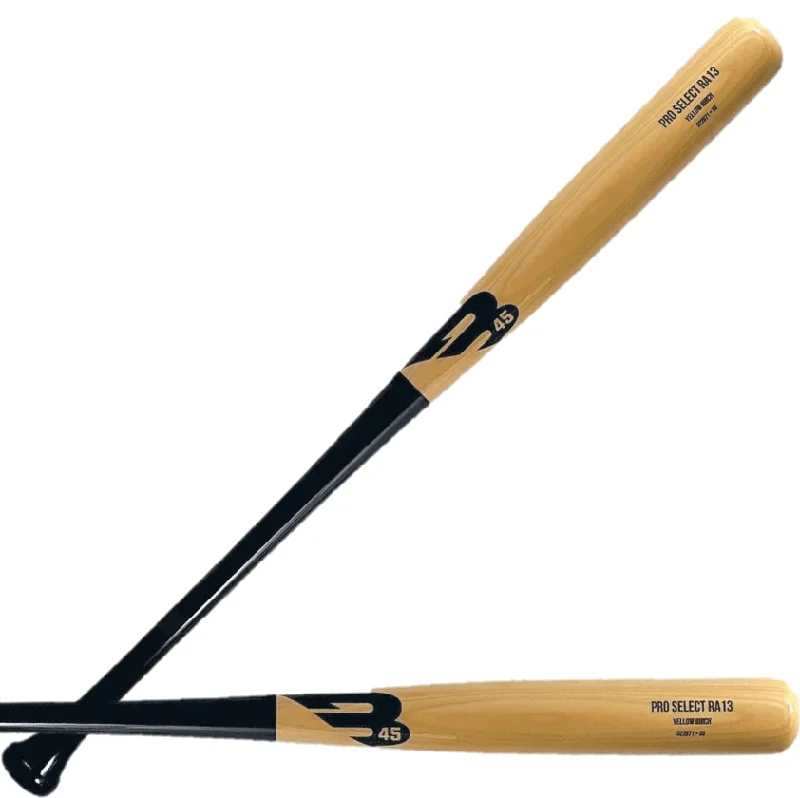 Baseball Bat With Vibration Dampening-B45 Pro Select Bat RA13 Black/Varnished/Black