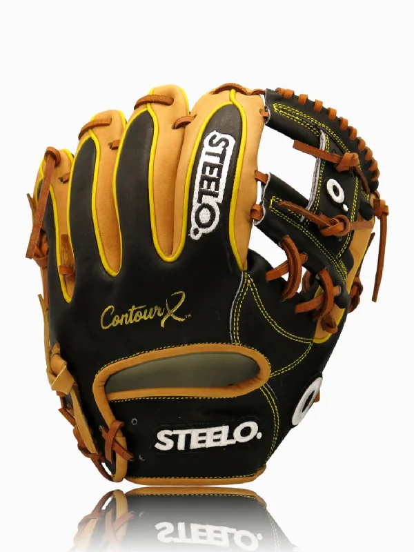 Baseball Bat With Durable Coating-Black-Tan ContourX™ Series Infielder's Glove - 11.50 Inch RHT