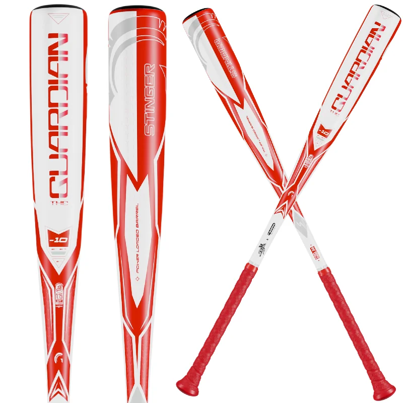 Baseball Bat With Travel-Friendly Size-The Guardian X Stinger USSSA Youth Baseball Bat 2 3/4" Barrel Drop -10 & -8, Available in 27” to 31” (White/Red)