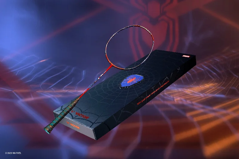 Badminton Racket For Heavy Smashes-Victor X Marvel Spider-Man Jetspeed Limited Edition Gift Box Set